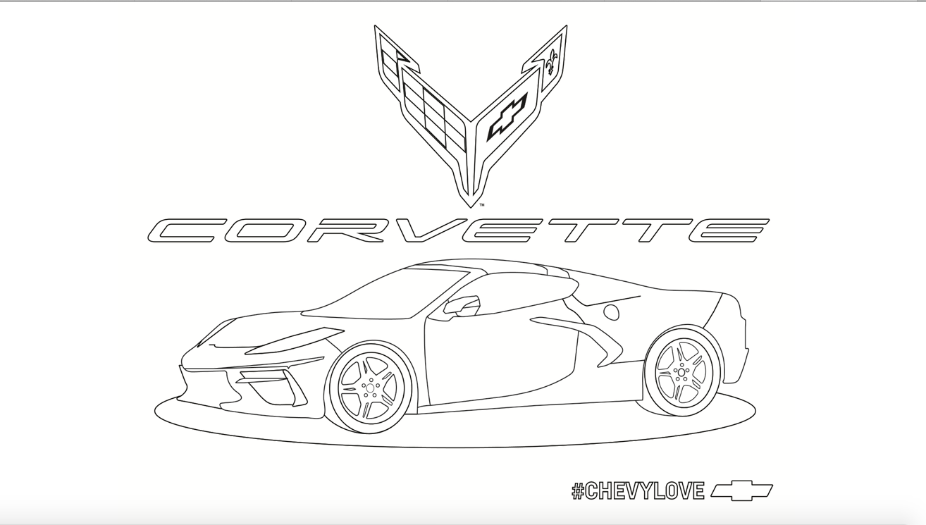 Collection Of Corvette Coloring Pages Free Printable