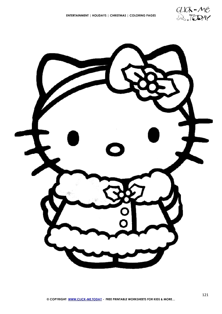 Hello Kitty Christmas Coloring Page