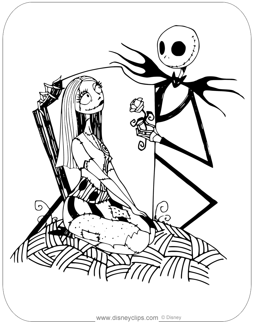 Jack And Sally Coloring Pages