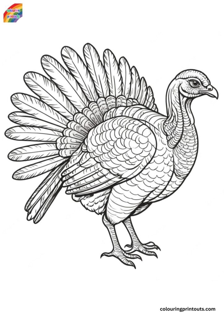 Color Pages Of Turkeys Printable Colouring Printouts