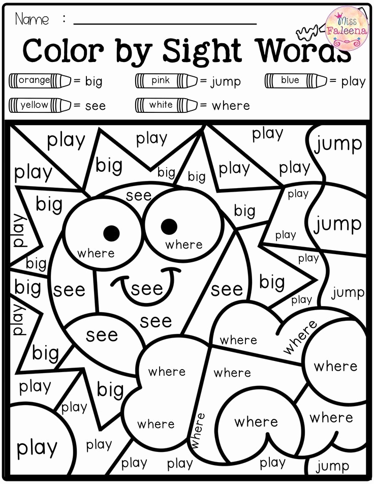 color by color word worksheets