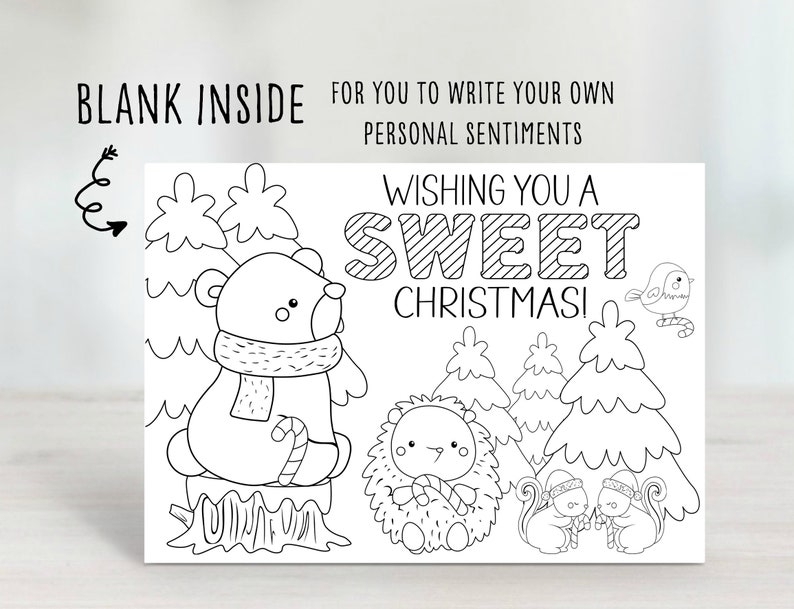 Color Your Own Christmas Cards Printable Christmas Coloring Cards 