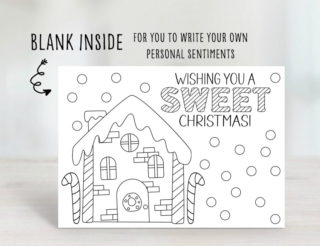 Color Your Own Christmas Cards Printable Christmas Coloring Cards