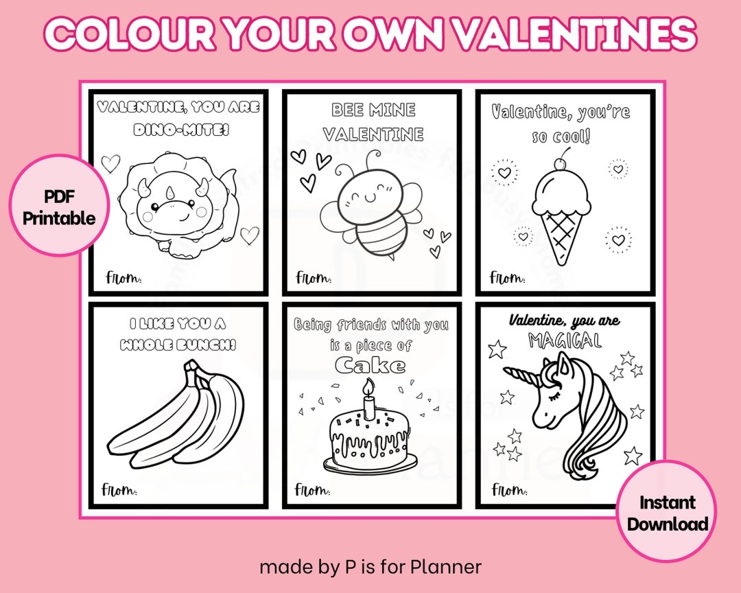 Color Your Own Valentine Cards Printable Valentines Cards Classroom 