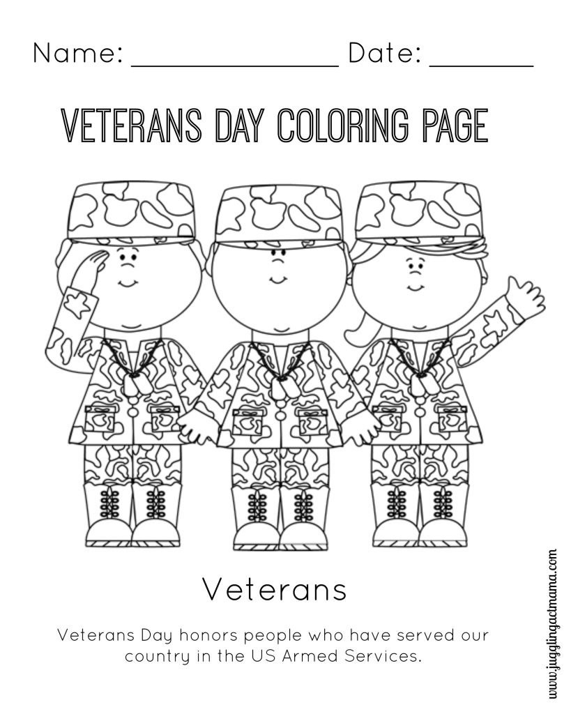 free printable coloring pages veterans day