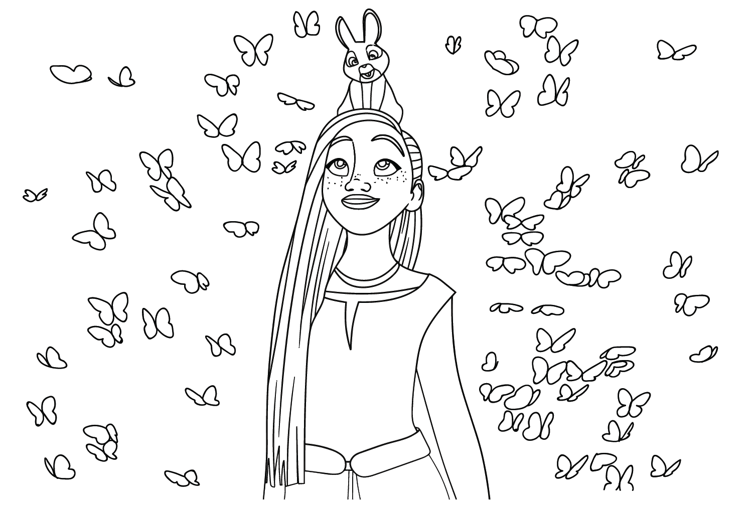 Coloring Page Asha From Wish Free Printable Coloring Pages
