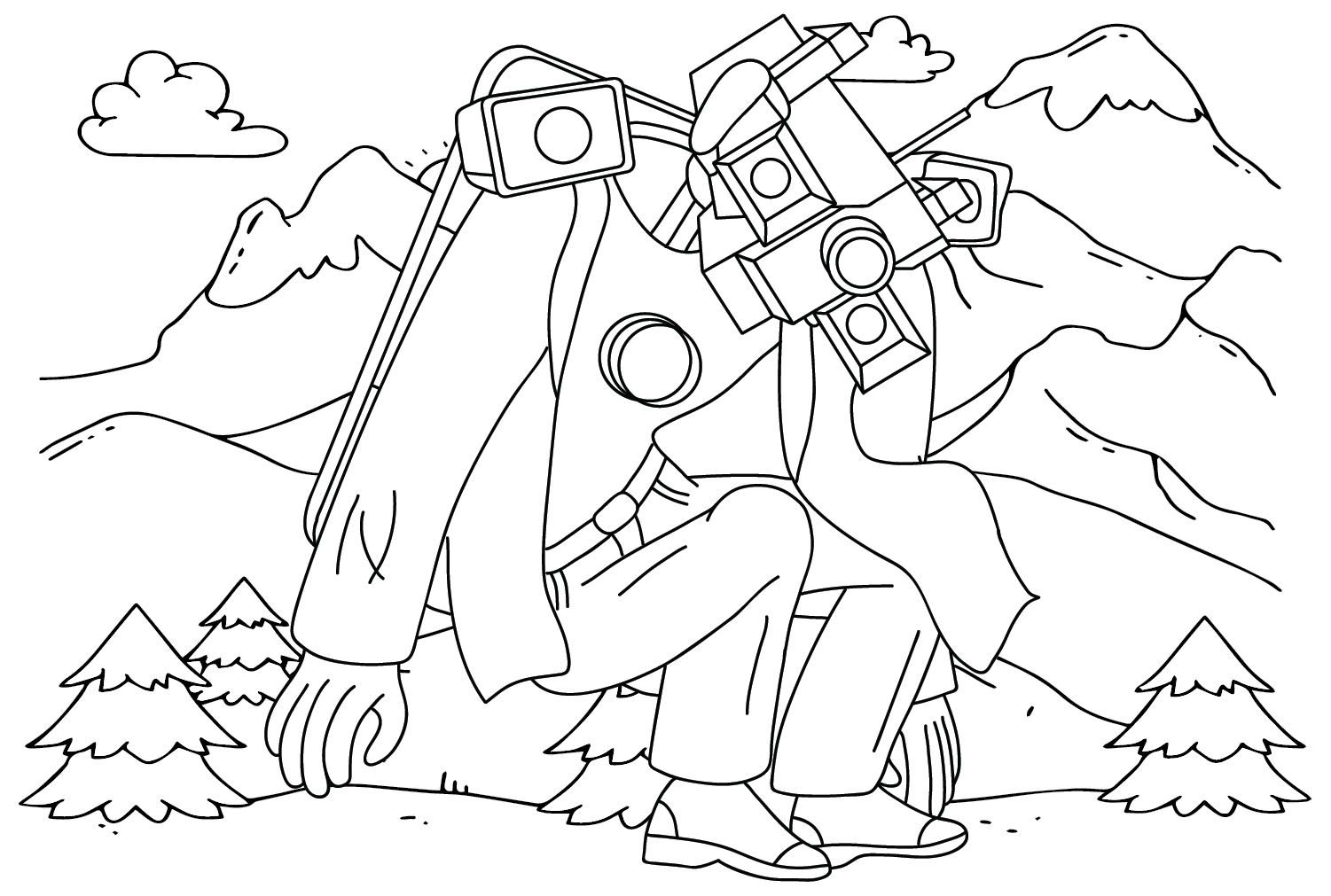 Coloring Page Titan Cameraman Free Printable Coloring Pages