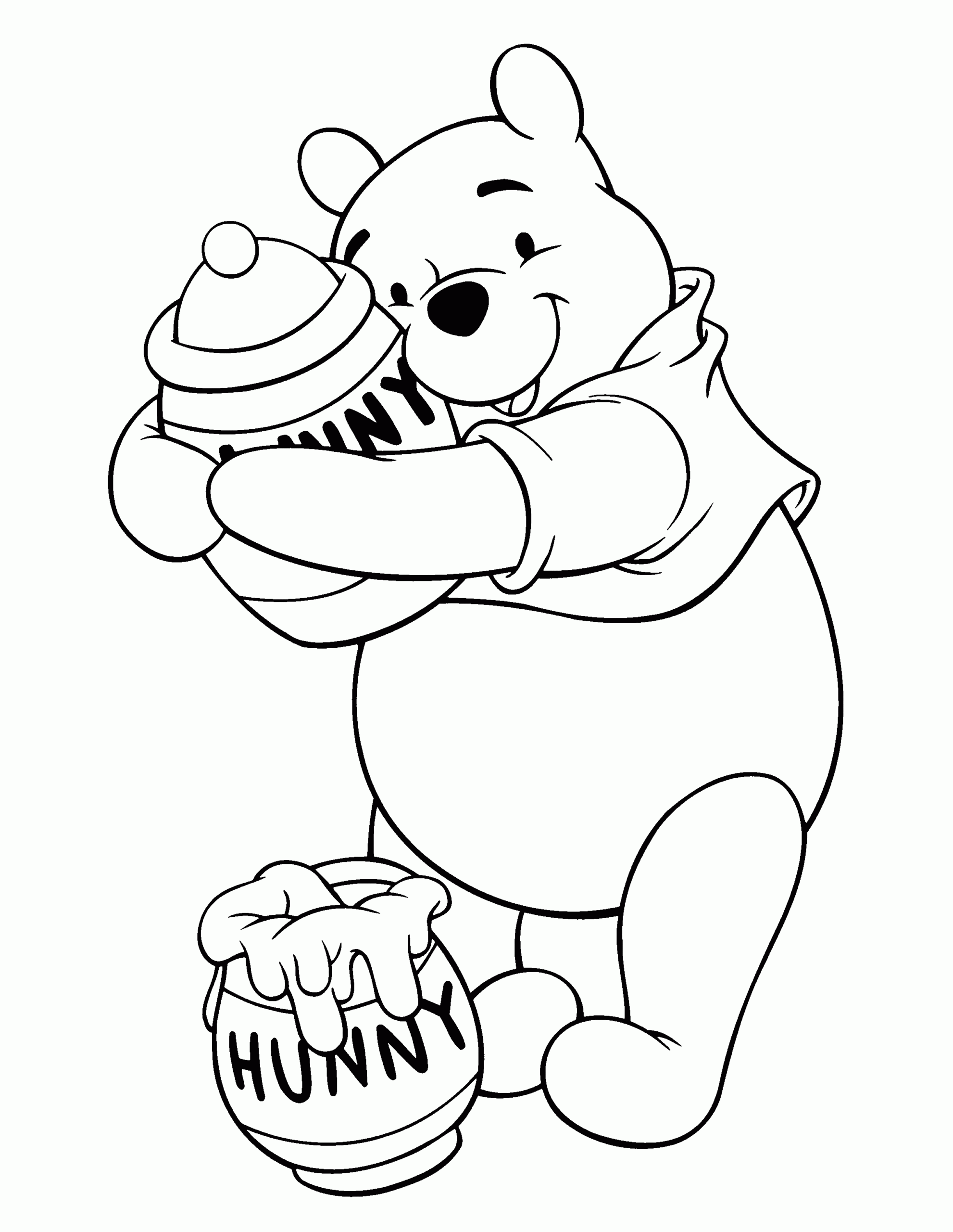 free pooh coloring pages
