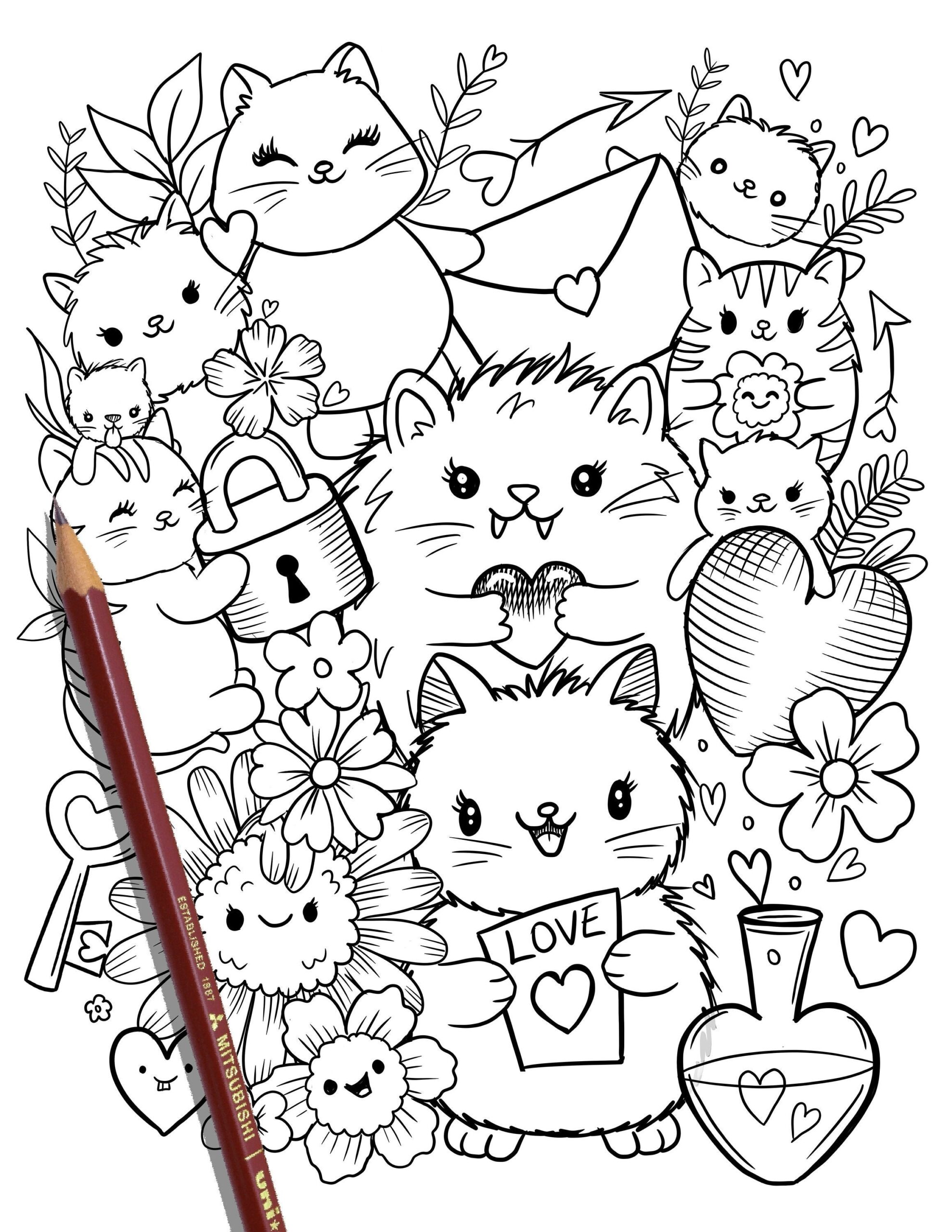 Coloring Pages Cats Coloring Pages Cat Printable Kids Cats Color 