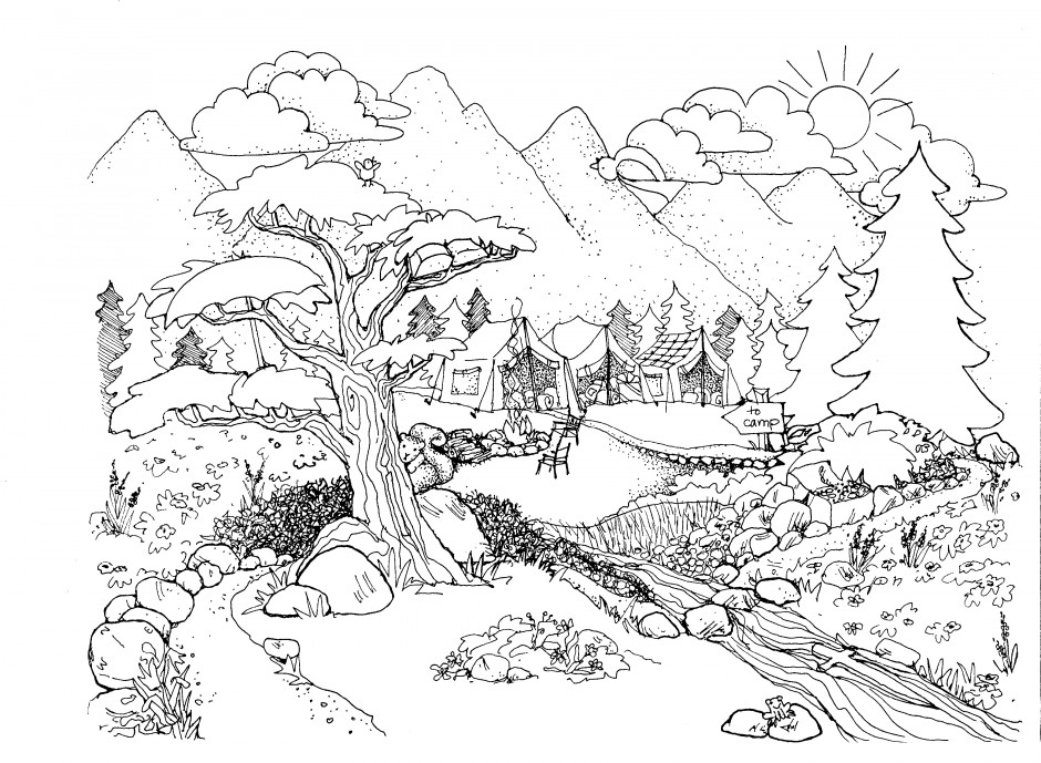 Coloring Pages For Adults Nature Coloring Home