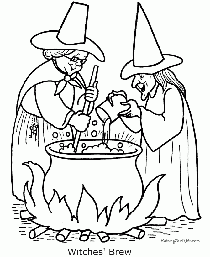 Coloring Pages Of Halloween Witches 007