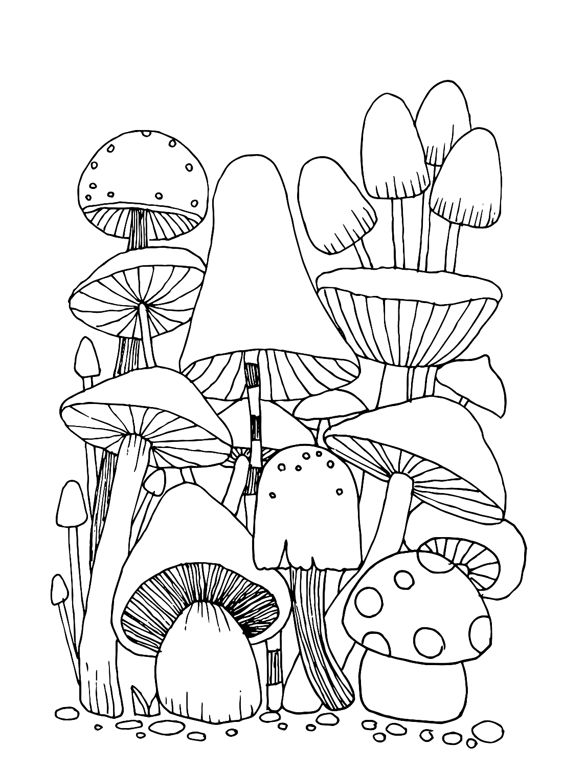 Cute Mushroom Coloring Pages