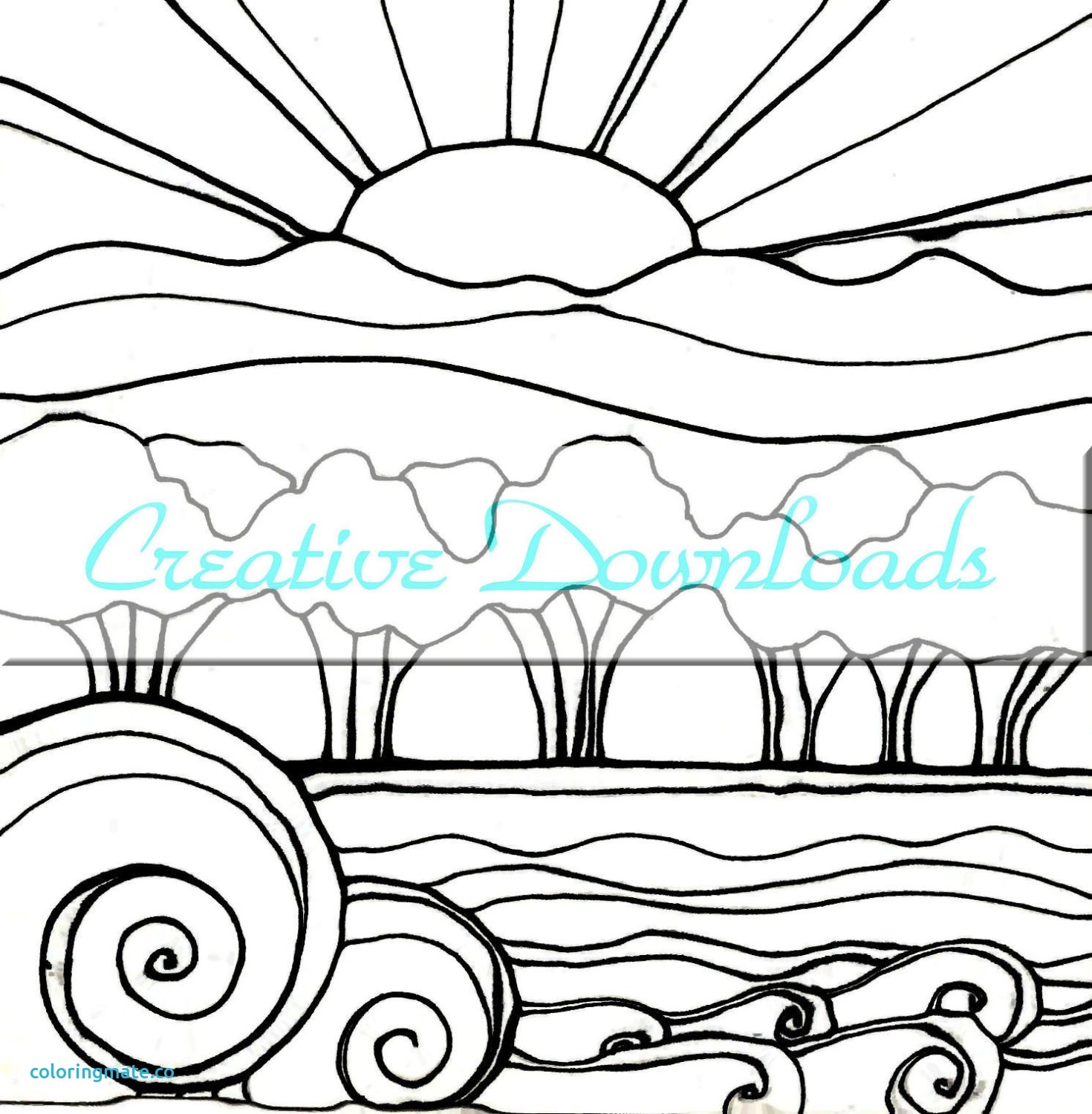 Coloring Pages Of Sunsets