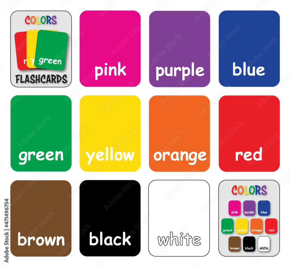 Colors Flashcards For Kids Printable Flashcards Educational 
