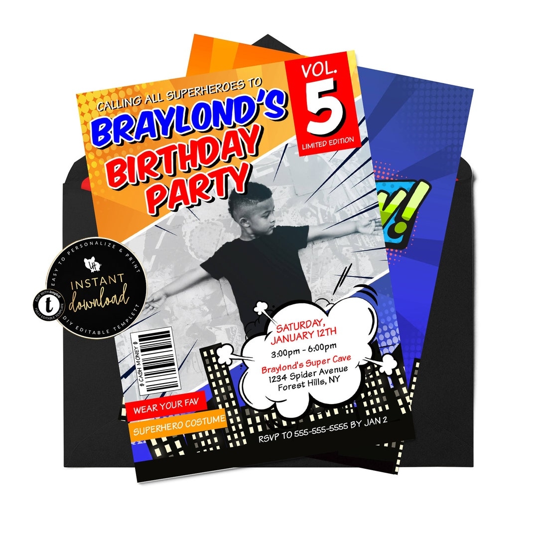 comic invitation template
