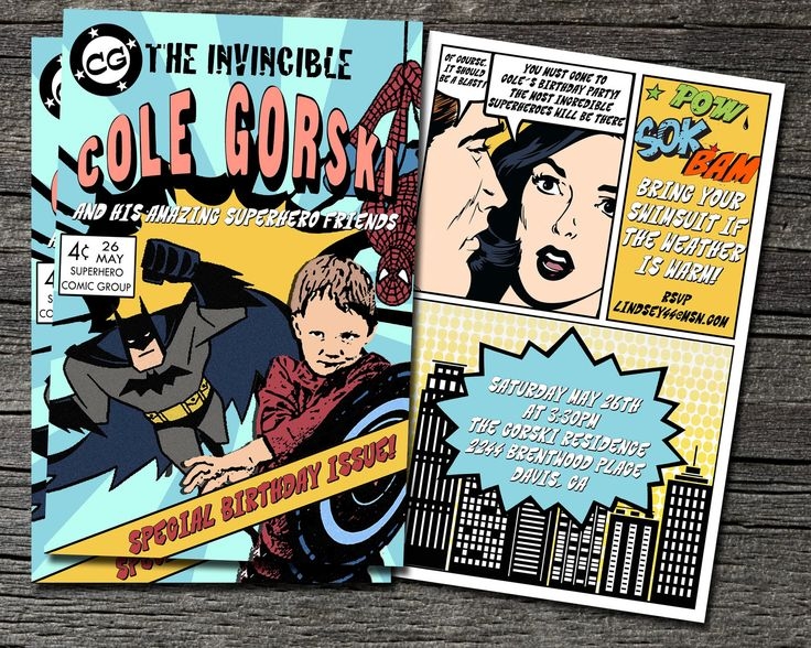 comic book invitation template