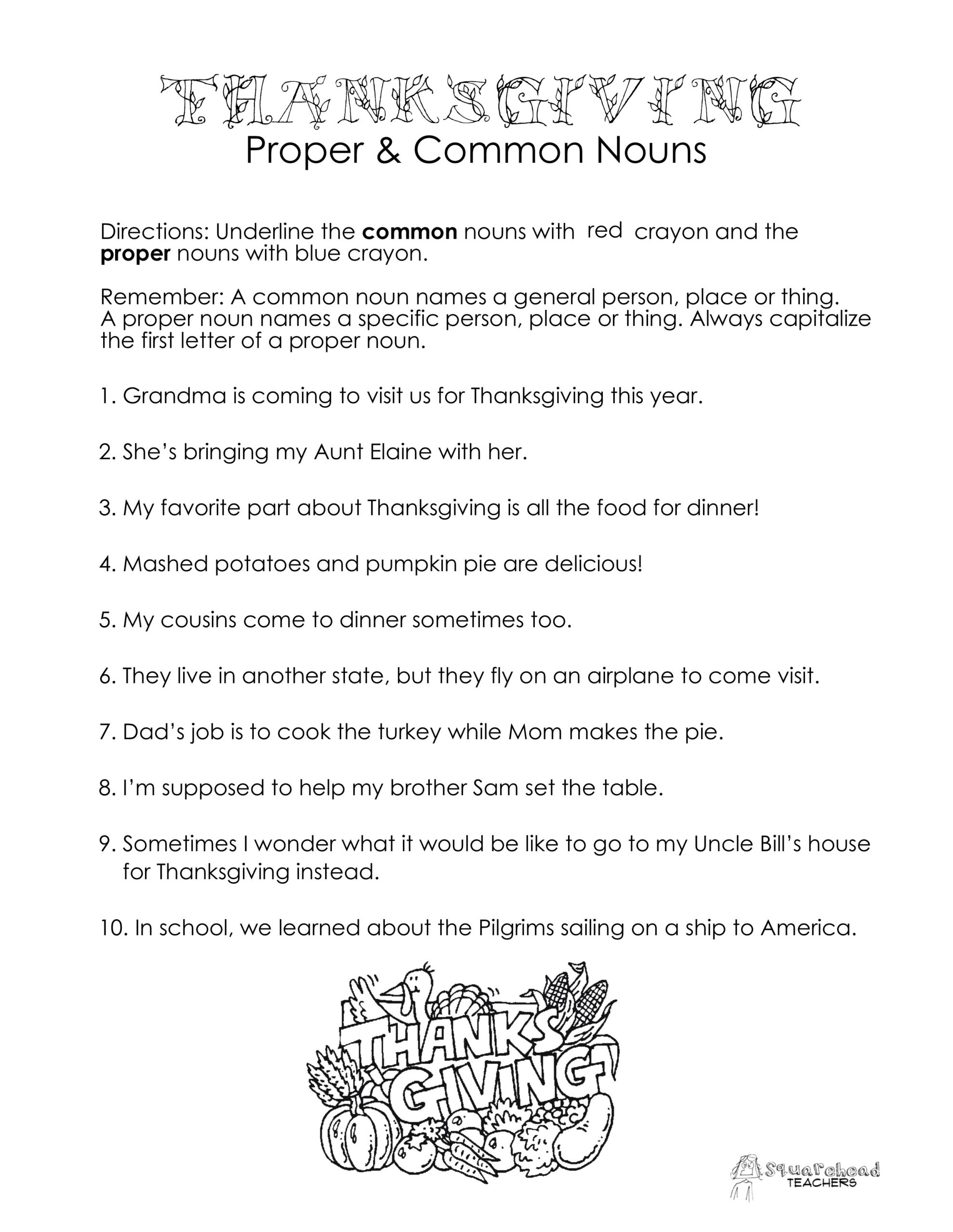 common nouns vs proper nouns worksheet