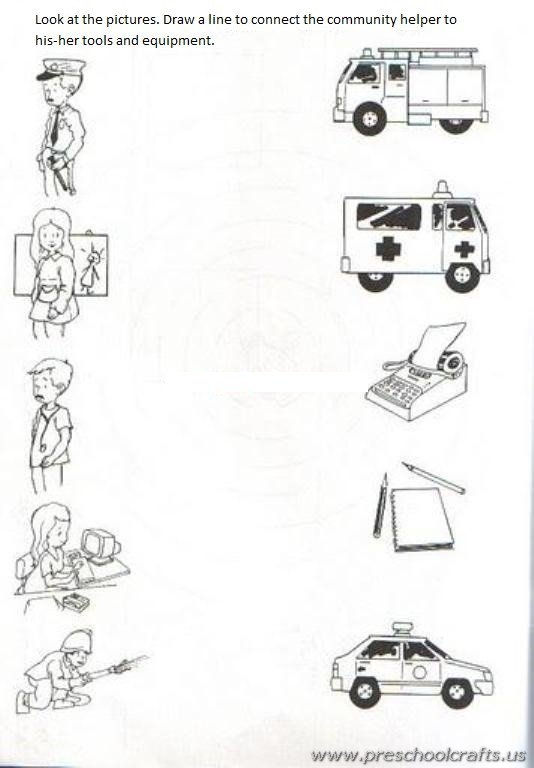 Community Helpers Preschool Worksheets