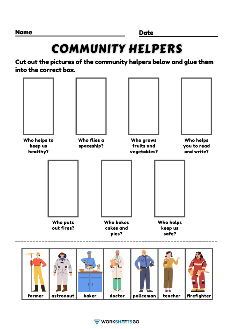 community helpers preschool worksheets