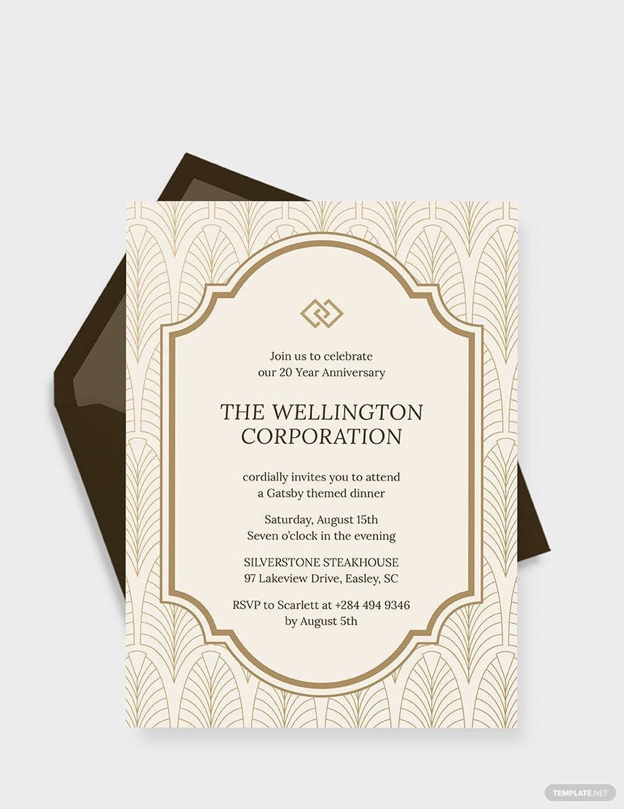 Company Anniversary Invitation Template In Illustrator Pages