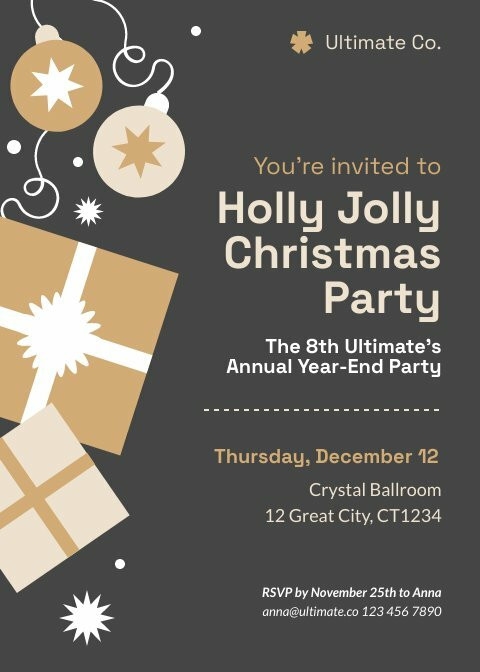 company christmas party invitation templates
