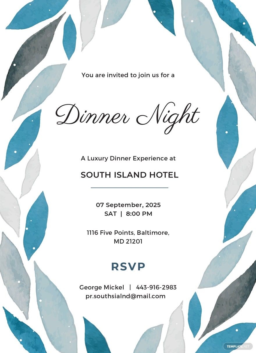 Company Dinner Invitation Template In Publisher Illustrator Pages