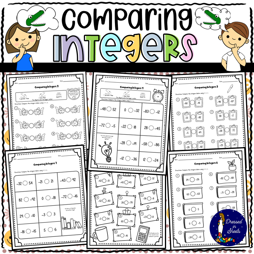 Comparing Integers From 25 To 25 A Worksheets Library