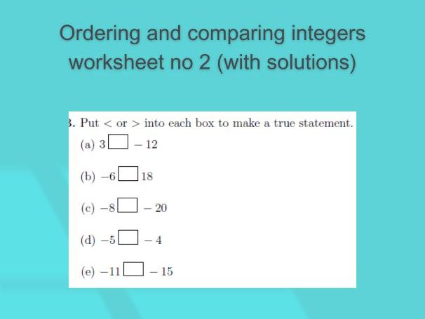 Comparing Integers Worksheets Math Monks Worksheets Library