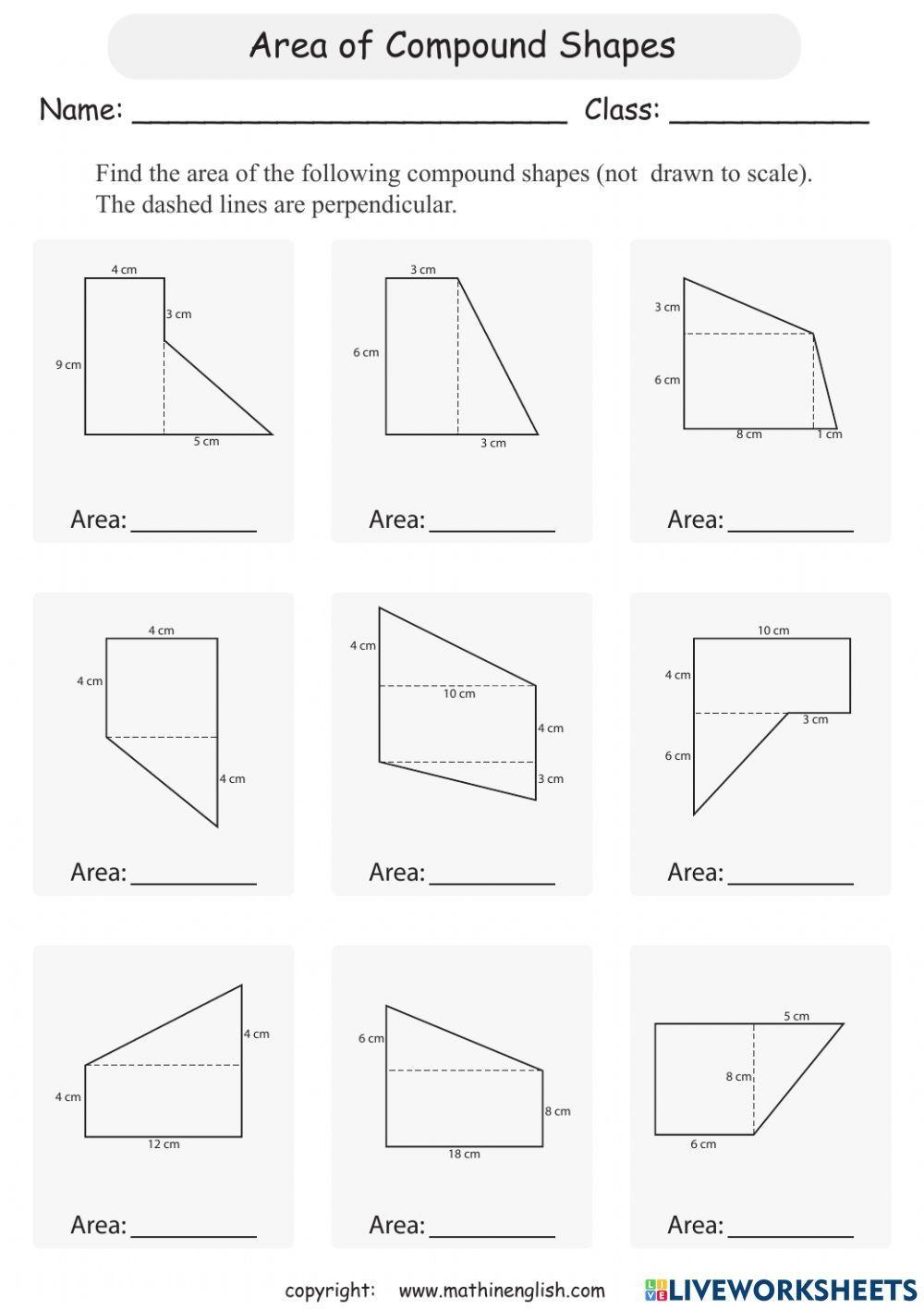 Compound Shapes A 4th Grade PDF Measurement Worksheets Worksheets 