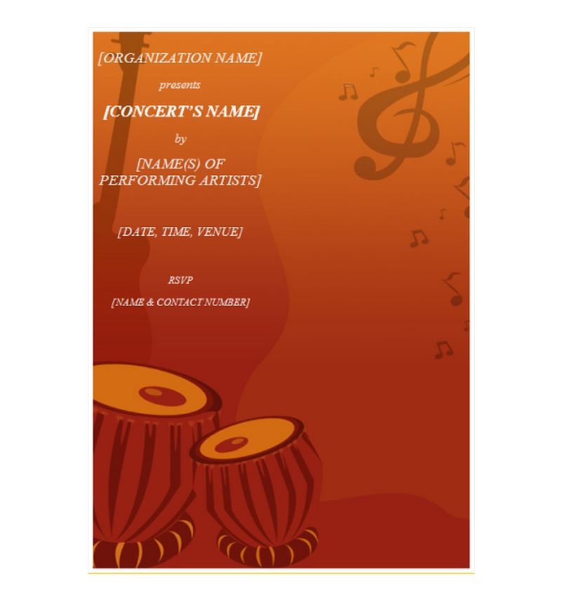 Concert Invitation Template Concert Invitations