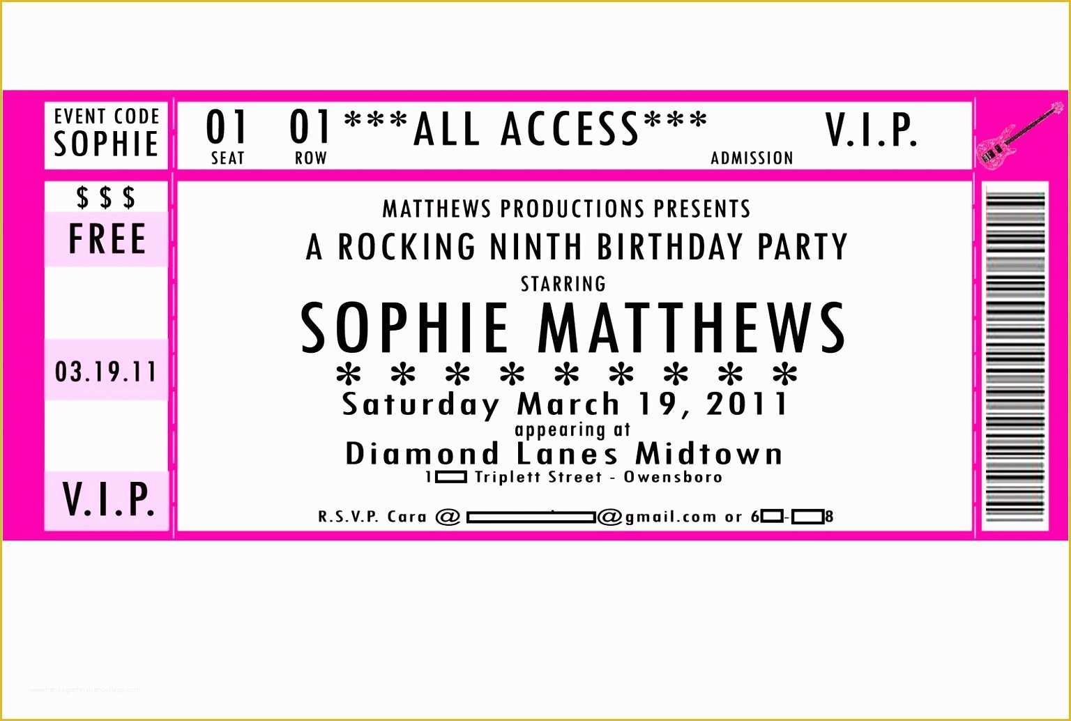Concert Invitation Template Free Of 12 Concert Ticket Invitation 