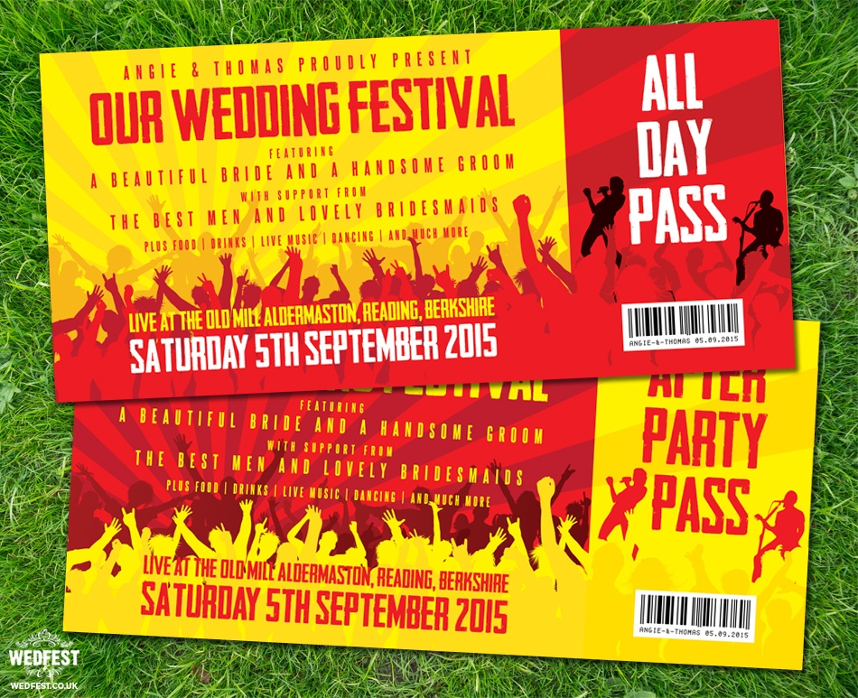 Concert Ticket Wedding Invitations WEDFEST