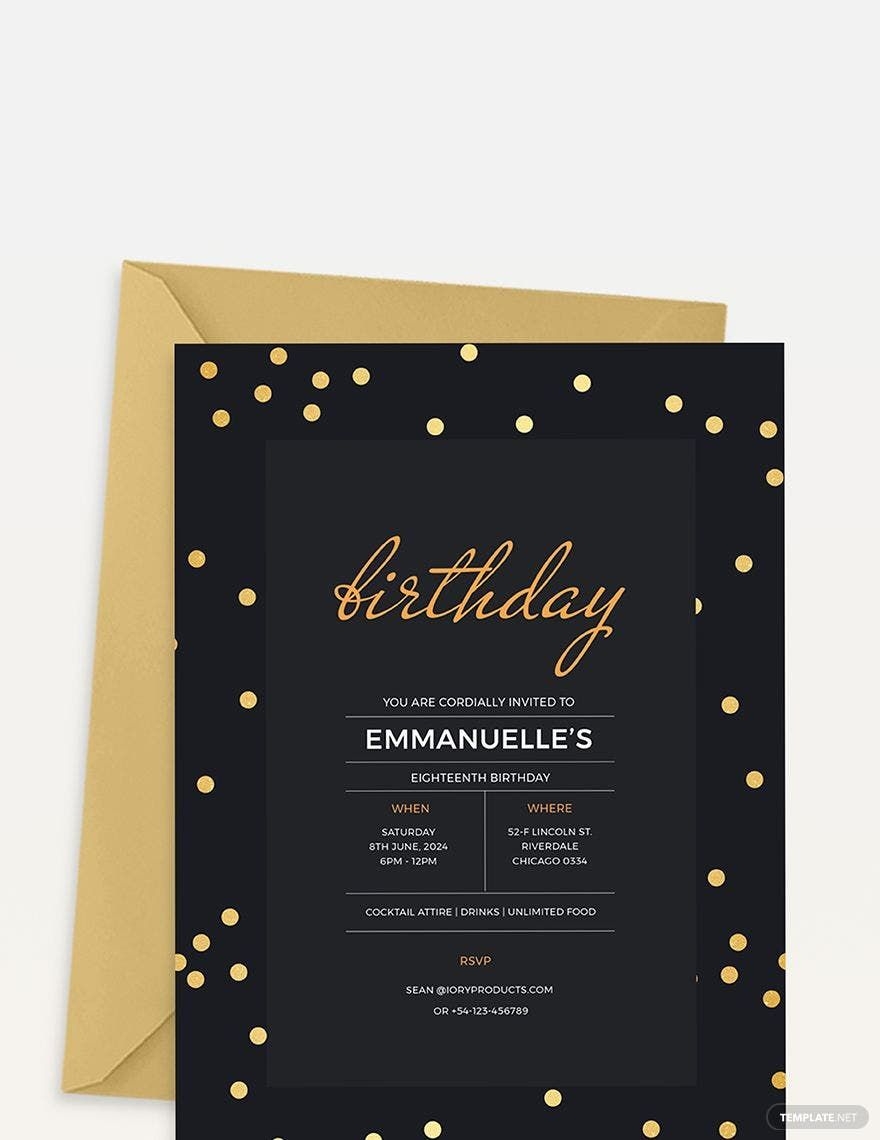 Confetti Birthday Invitation Template Download In Word Illustrator 