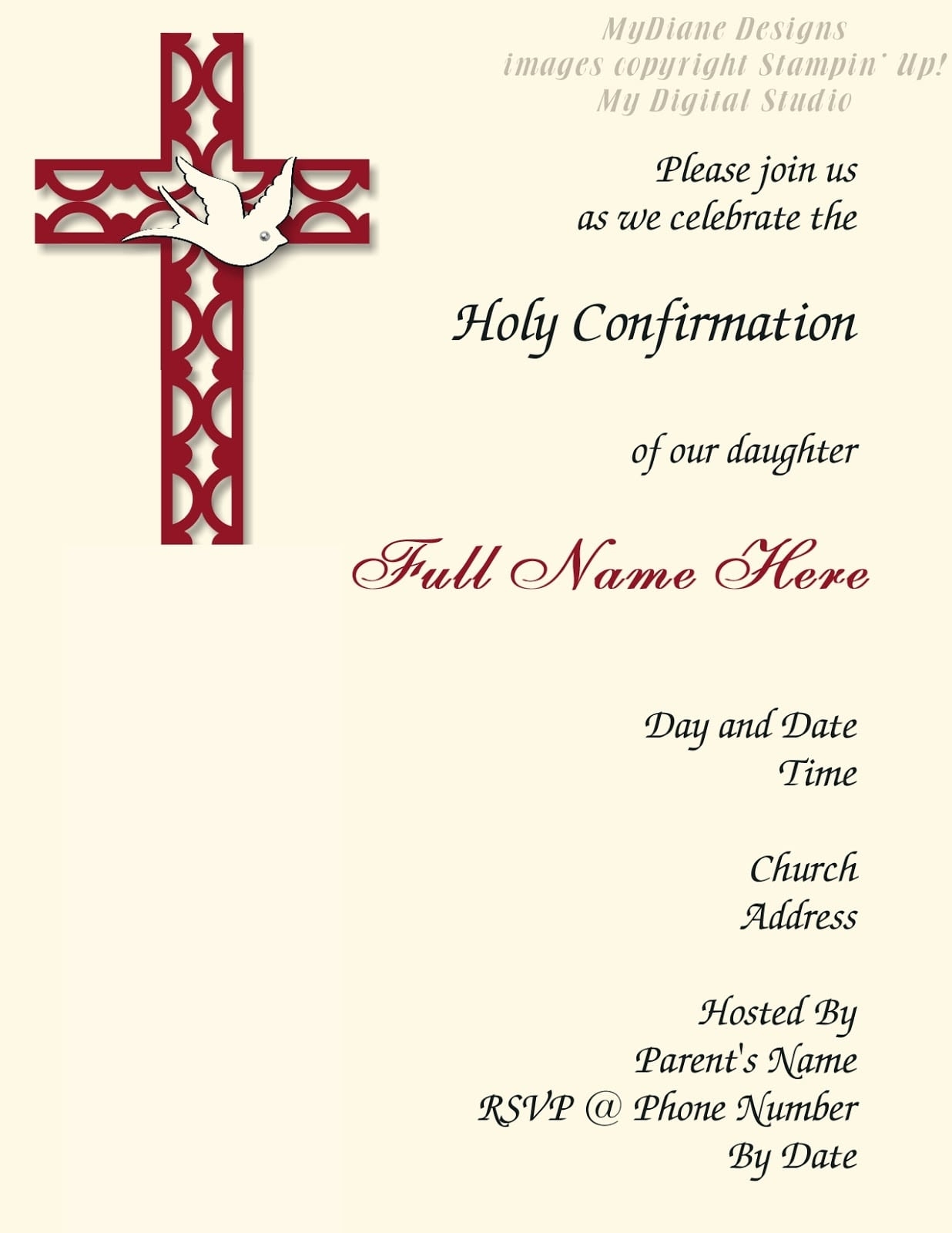 catholic confirmation invitation template