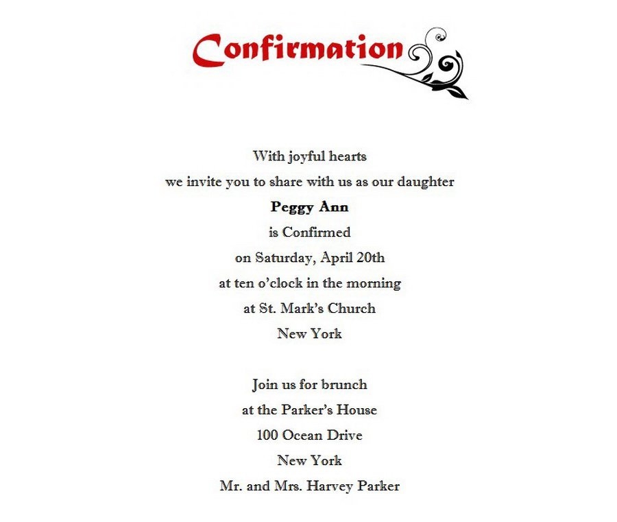 Confirmation Invitation Templates