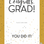 Congrats GRAD Free Printable Graduation Cards Template Worksheets