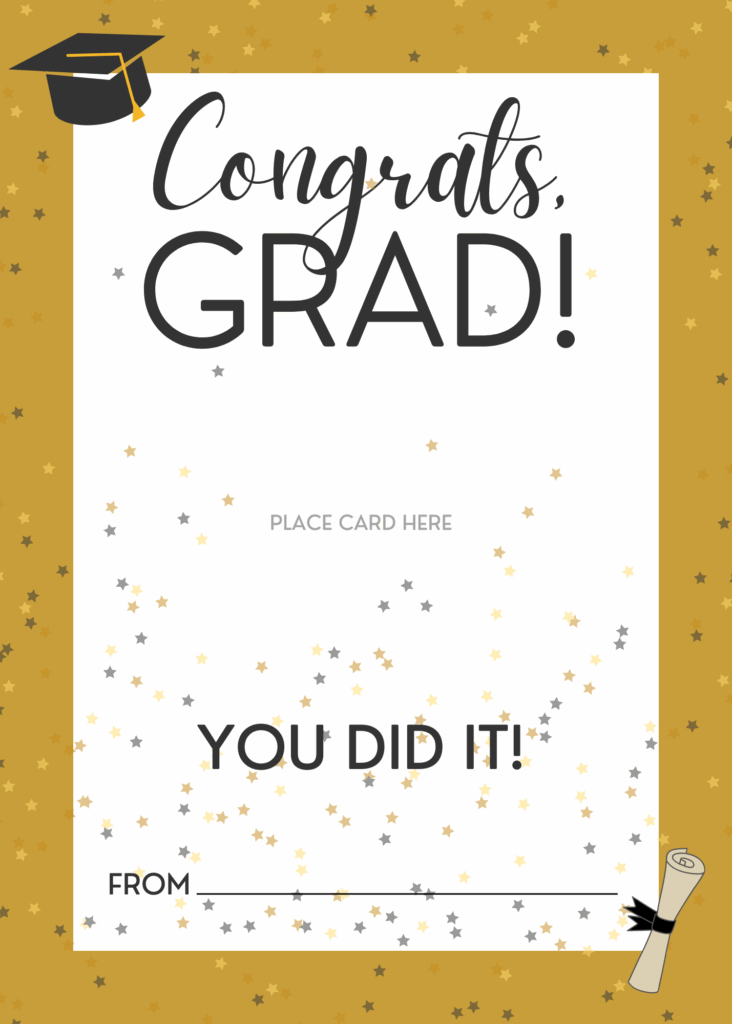 Congrats GRAD Free Printable Graduation Cards Template Worksheets