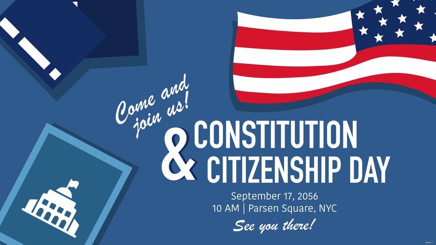 Constitution And Citizenship Day Invitation Background In JPG SVG PSD 