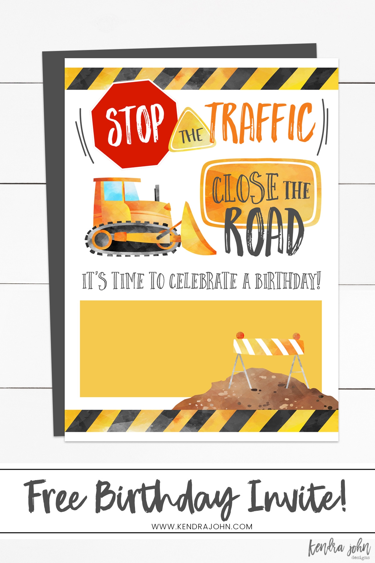Construction Birthday Party Invitations