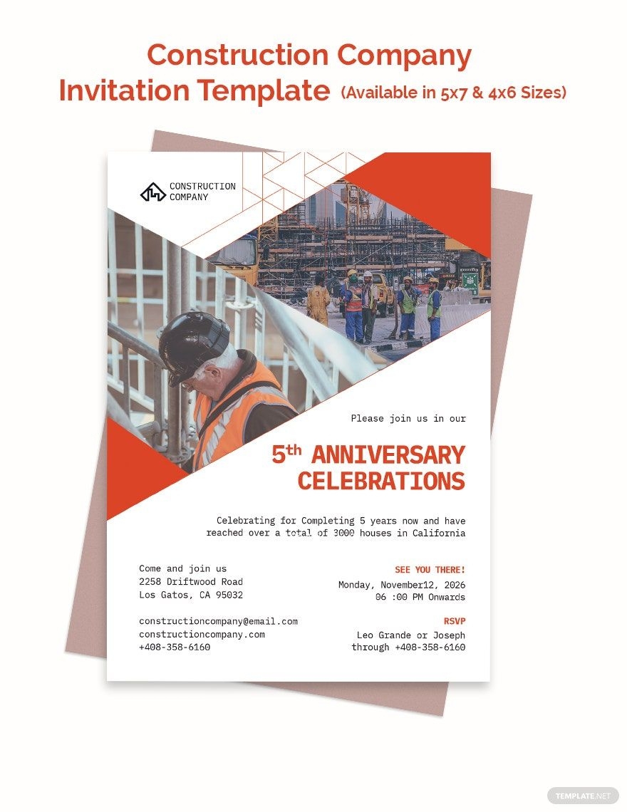 Construction Company Invitation Template In PSD Publisher InDesign