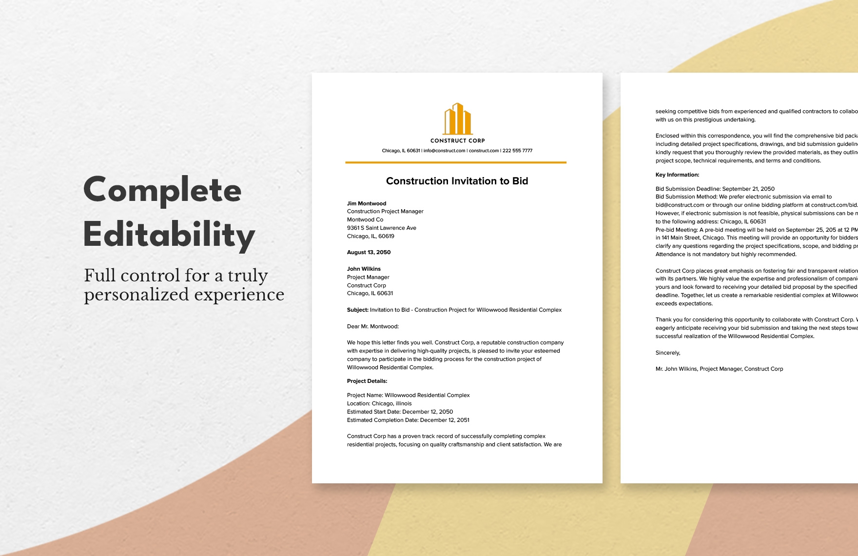 Construction Invitation To Bid ITB Template In Word PDF Google Docs 