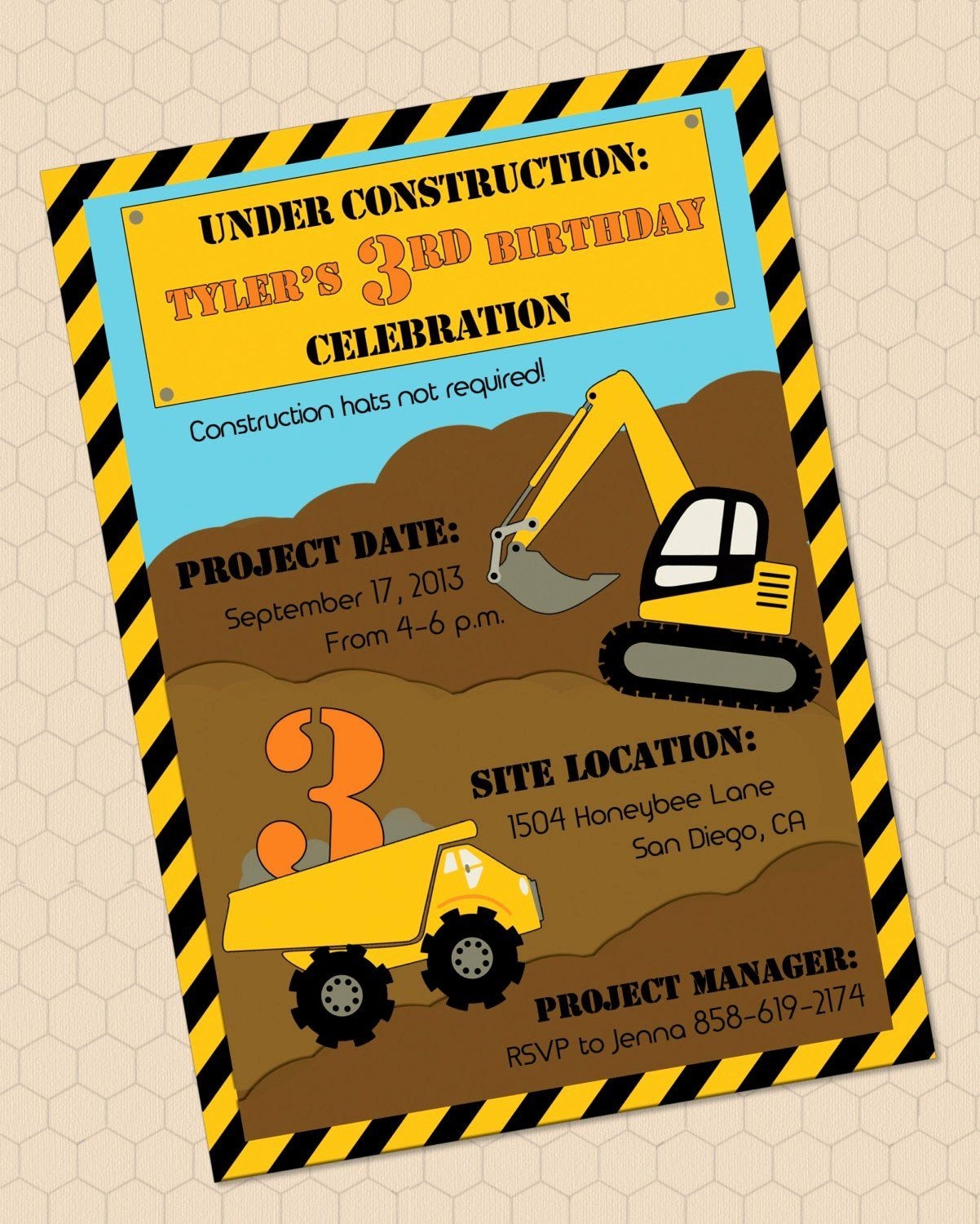 Construction Themed Invitation Template Free Invitationpiper78