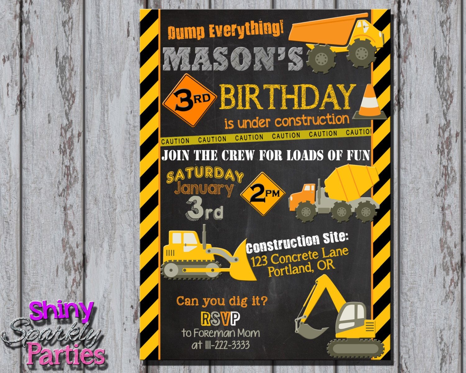 Construction Themed Invitation Template Free Invitationpiper78