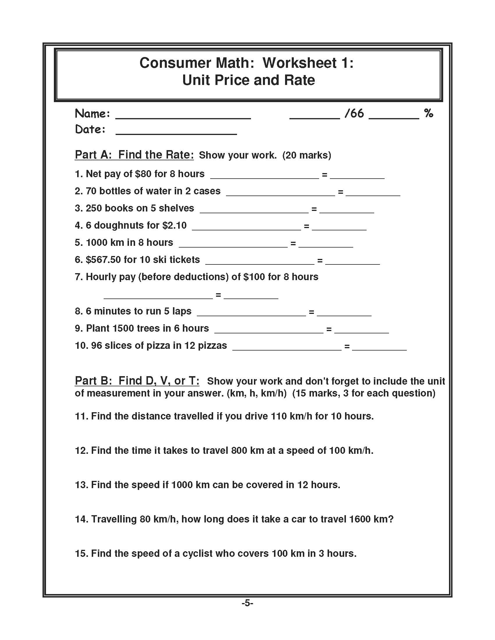Consumer Worksheets TheWorksheets CoM TheWorksheets