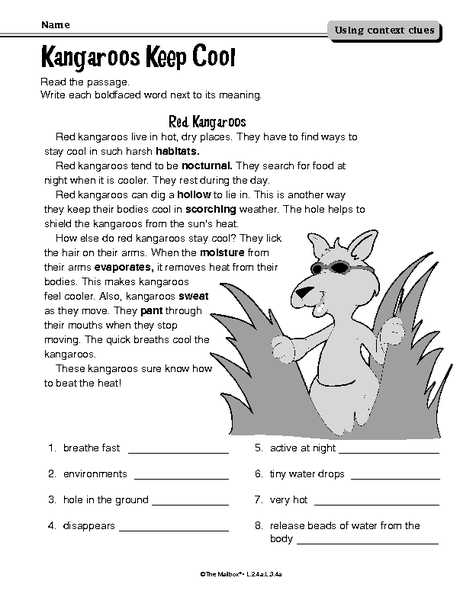 context clues worksheets 4th grade