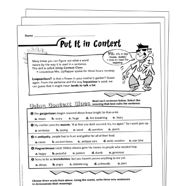 Context Clues Worksheets Ereading Worksheets Worksheets Library