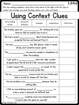 Context Clues Worksheets Worksheets Library