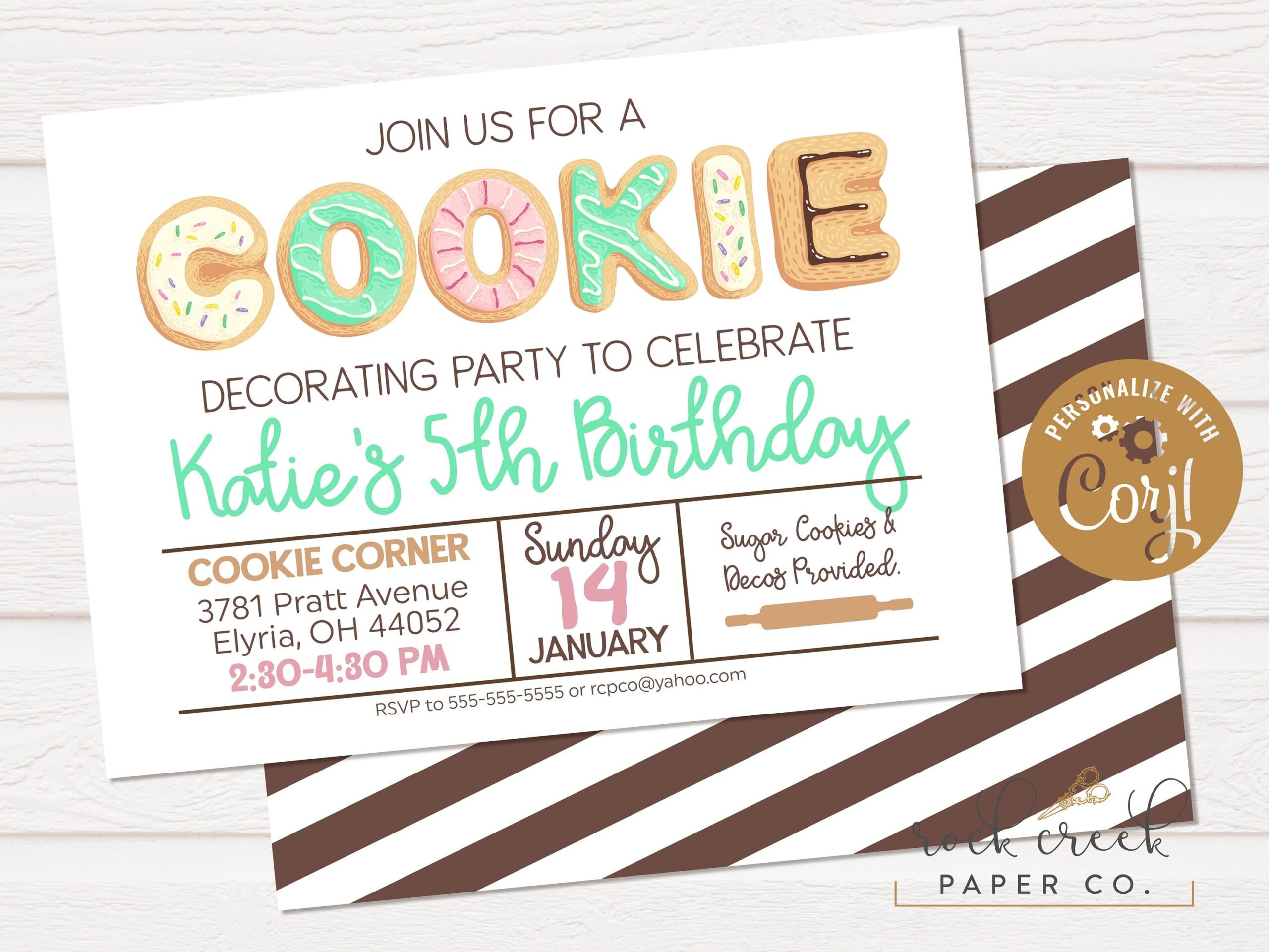 cookie decorating invitation template free