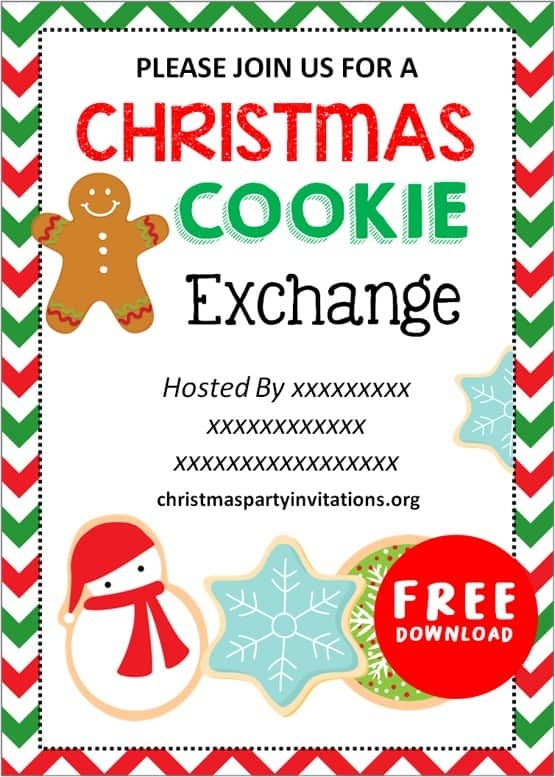 cookie exchange invite template