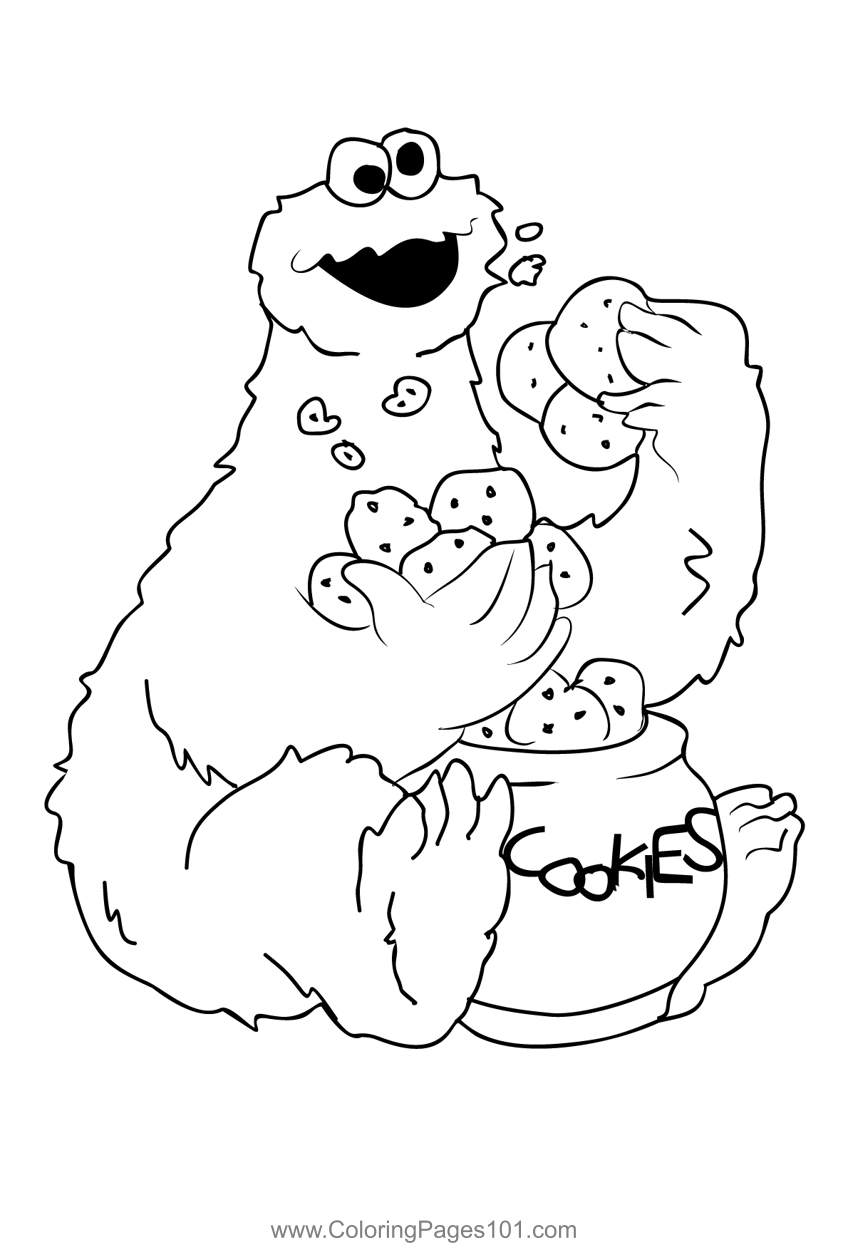 Cookie Monster 2 Coloring Page For Kids Free Cookie Monster Printable
